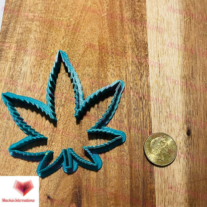 Cannabis Marijuana Leaf Weed 420 Cookie Cutter & Stamp Embosser Set