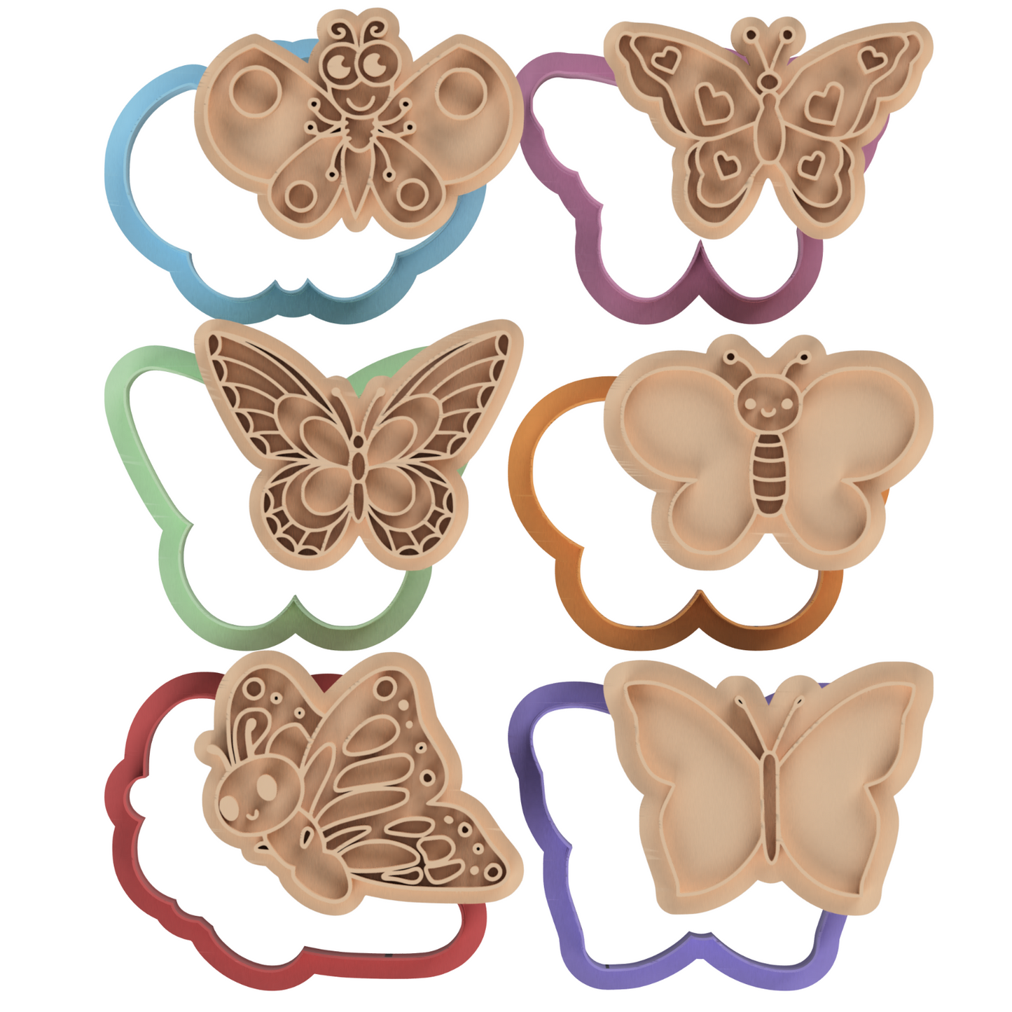 Butterfly Cookie Cutter & Stamp Embosser Set Bugs Insects