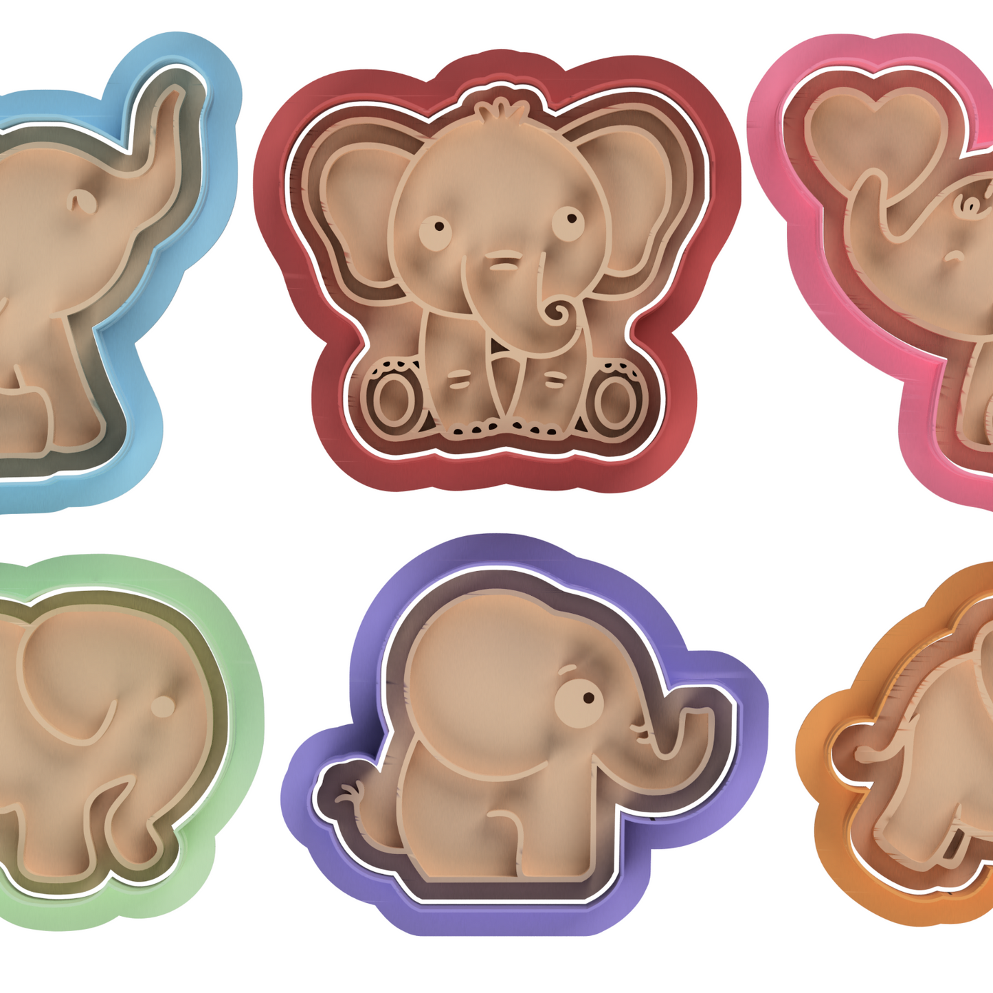 Elephant  Cookie Cutter and Embosser Stamp animals