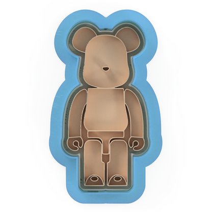 Brick Bear Cookie Cutter & Stamp Embosser Set Kids