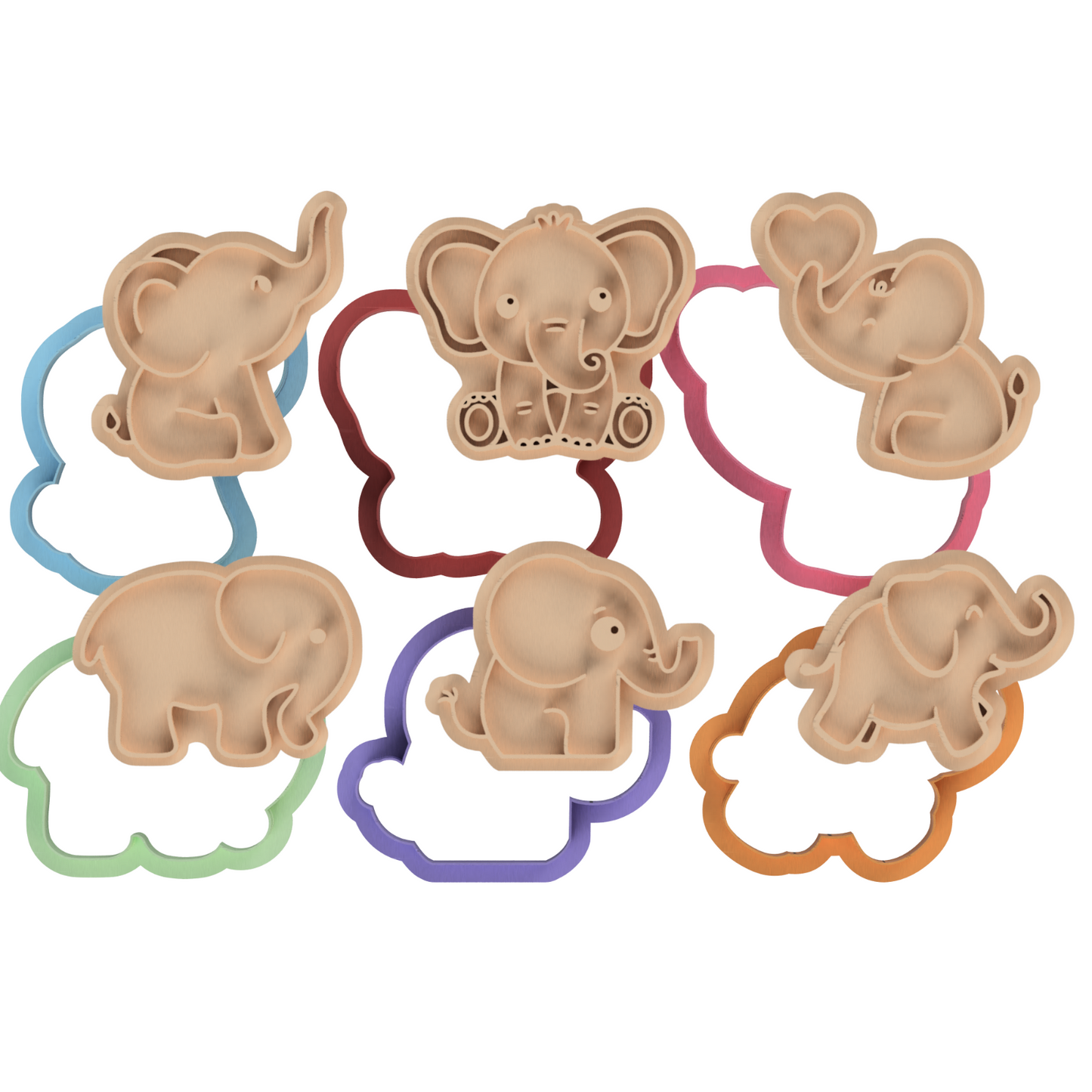 Elephant  Cookie Cutter and Embosser Stamp animals