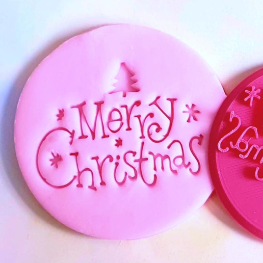 Merry Christmas V1  Cookie Cutter & Embosser Stamps