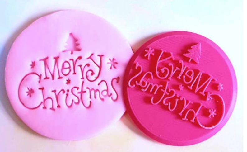 Merry Christmas V1  Cookie Cutter & Embosser Stamps