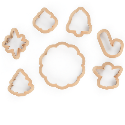 7pcs Christmas Cookie Biscuit Fondant Cutters Baking Cake Fondant Mold Kit