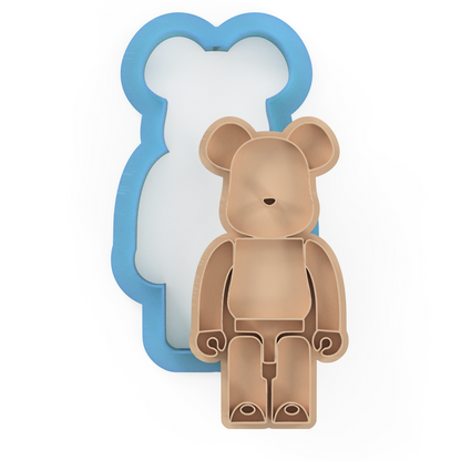 Brick Bear Cookie Cutter & Stamp Embosser Set Kids