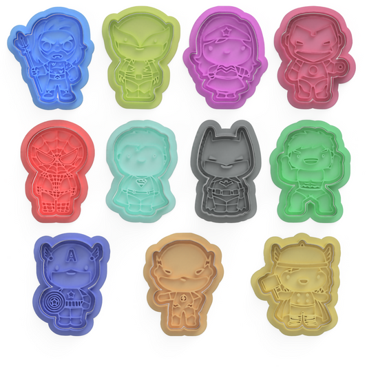 Hero Squad Cookie Cutter & Embosser Stamps Set Kids TV Movie