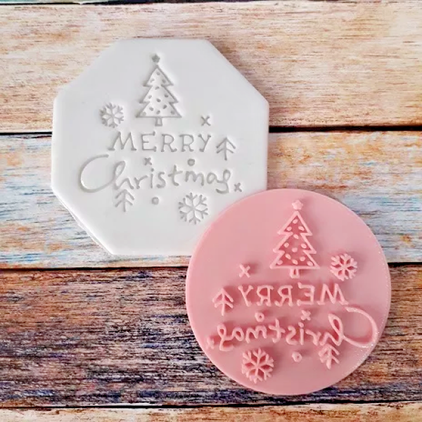 Merry Christmas V2 Cookie Cutter & Embosser Stamps