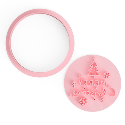 Merry Christmas V2 Cookie Cutter & Embosser Stamps