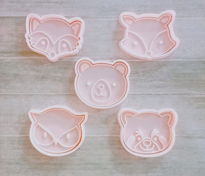 Woodland Forest Animals- Cookie Cutter And Embosser Stamp set