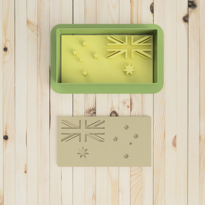 Australia Flag Cookie Cutter and Embosser Stamp Set