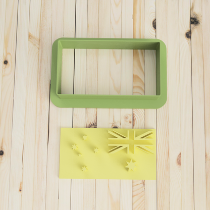 Australia Flag Cookie Cutter and Embosser Stamp Set