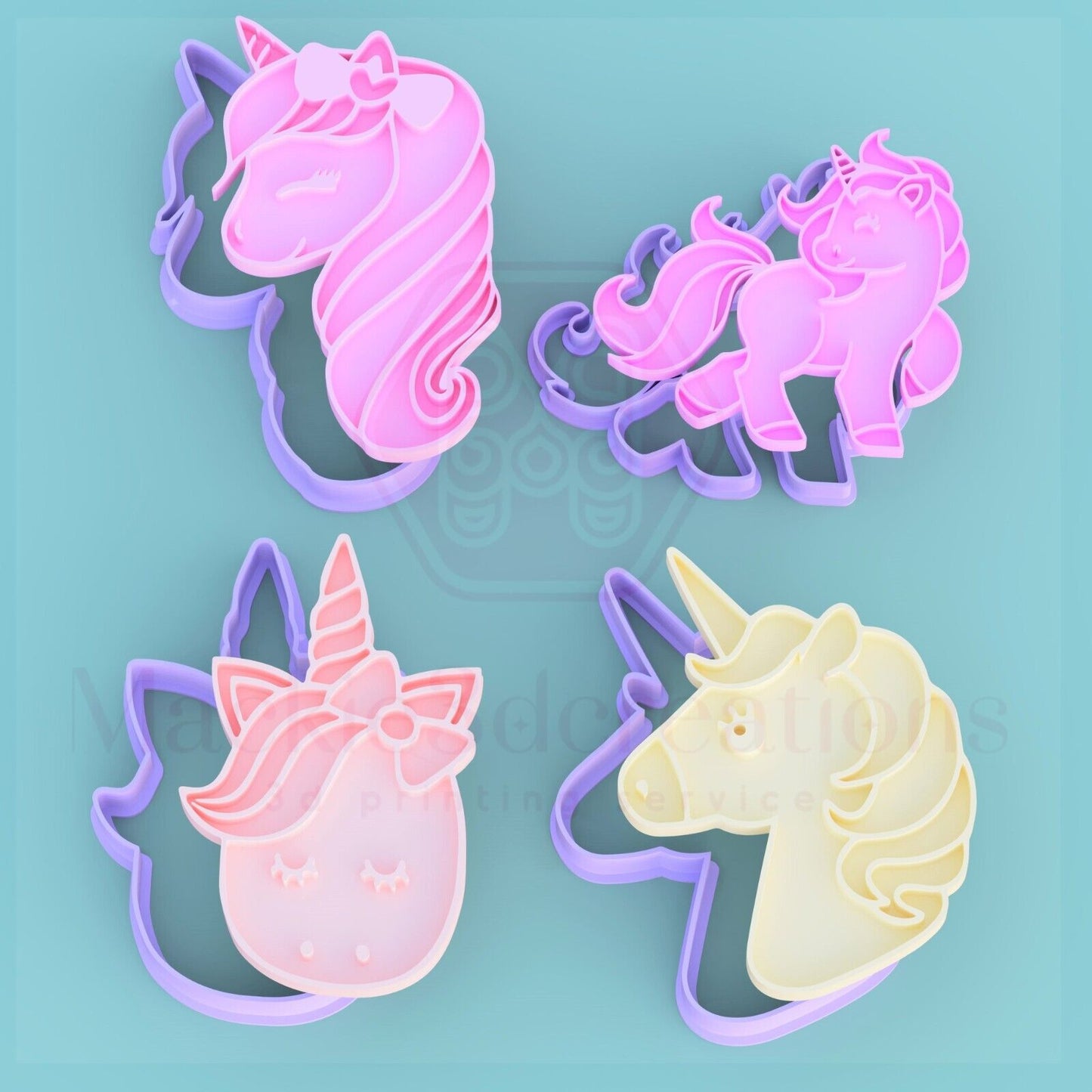 Unicorn Cookie Set 1 Cutter and Embosser Stamp Fantasy & mythical