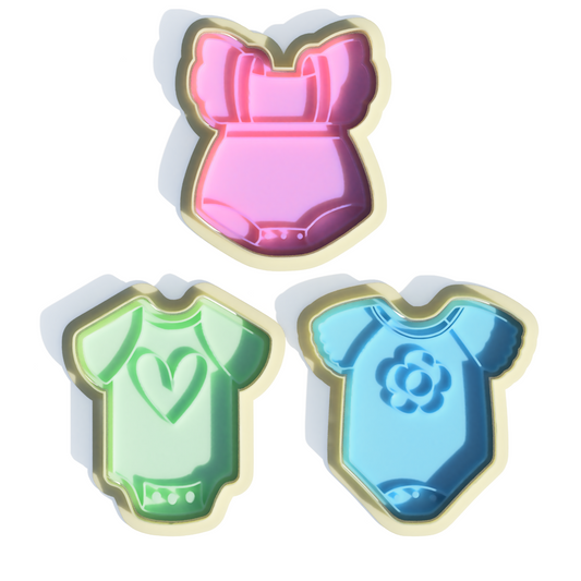 Baby Shower Bodysuits Cookie Cutter & Embossers Stamps Set