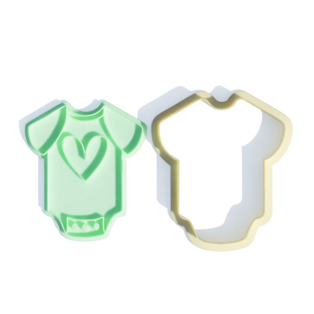 Baby Shower Bodysuits Cookie Cutter & Embossers Stamps Set