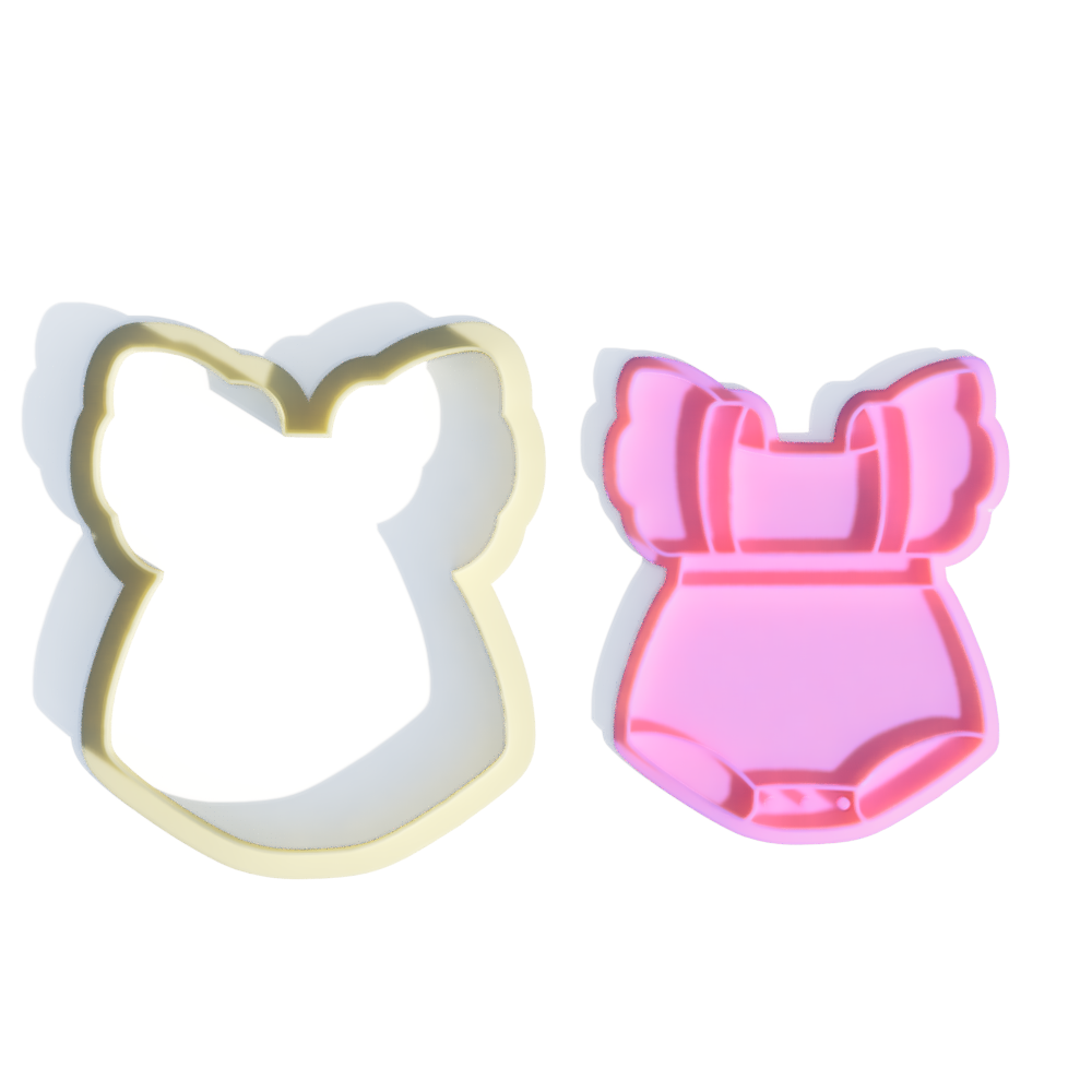 Baby Shower Bodysuits Cookie Cutter & Embossers Stamps Set