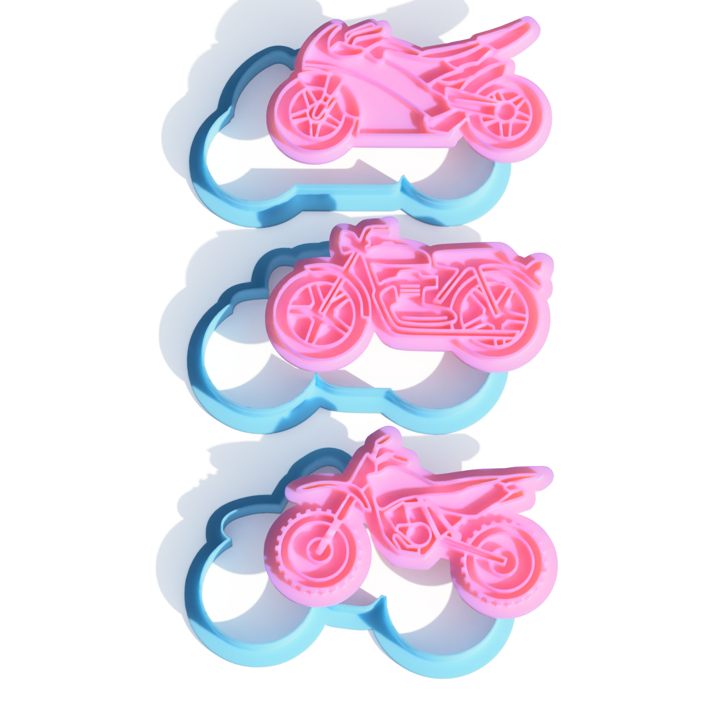 Motorbike Cookie Cutter and Embosser Stamp Transportation