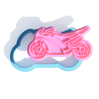 Motorbike Cookie Cutter and Embosser Stamp Transportation