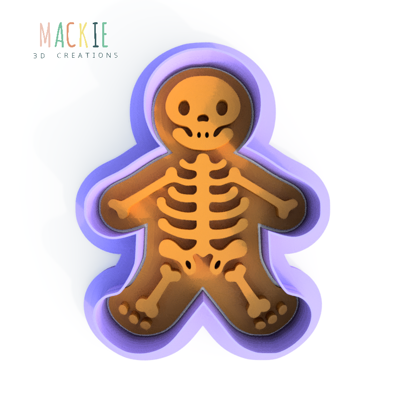 Halloween Skeleton Cookie Cutter and Embosser Stamp Set