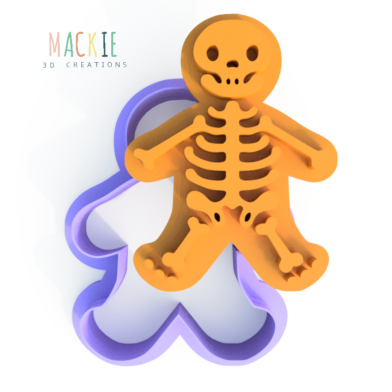 Halloween Skeleton Cookie Cutter and Embosser Stamp Set