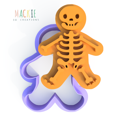 Halloween Skeleton Cookie Cutter and Embosser Stamp Set