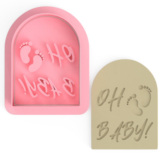 Oh Baby Arch Cookie Cutter and Embosser Stamp Set