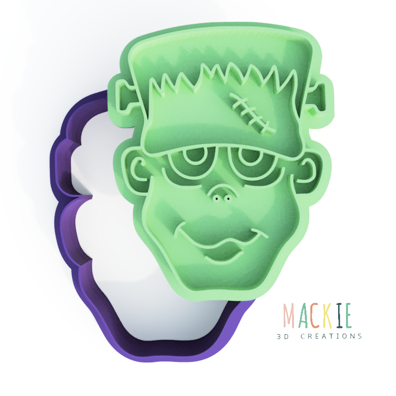 Halloween Frankenstein Cookie Cutter and Embosser Stamp Set