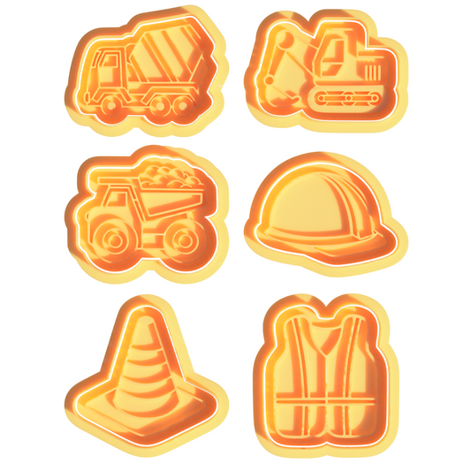 Construction Themed - Cookie Cutter & Embosser Set transport