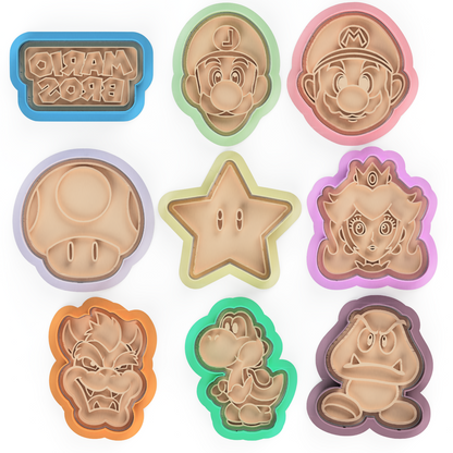 Plumber Hero Cookie Cutter & Embosser Stamps Set Kids TV Movie