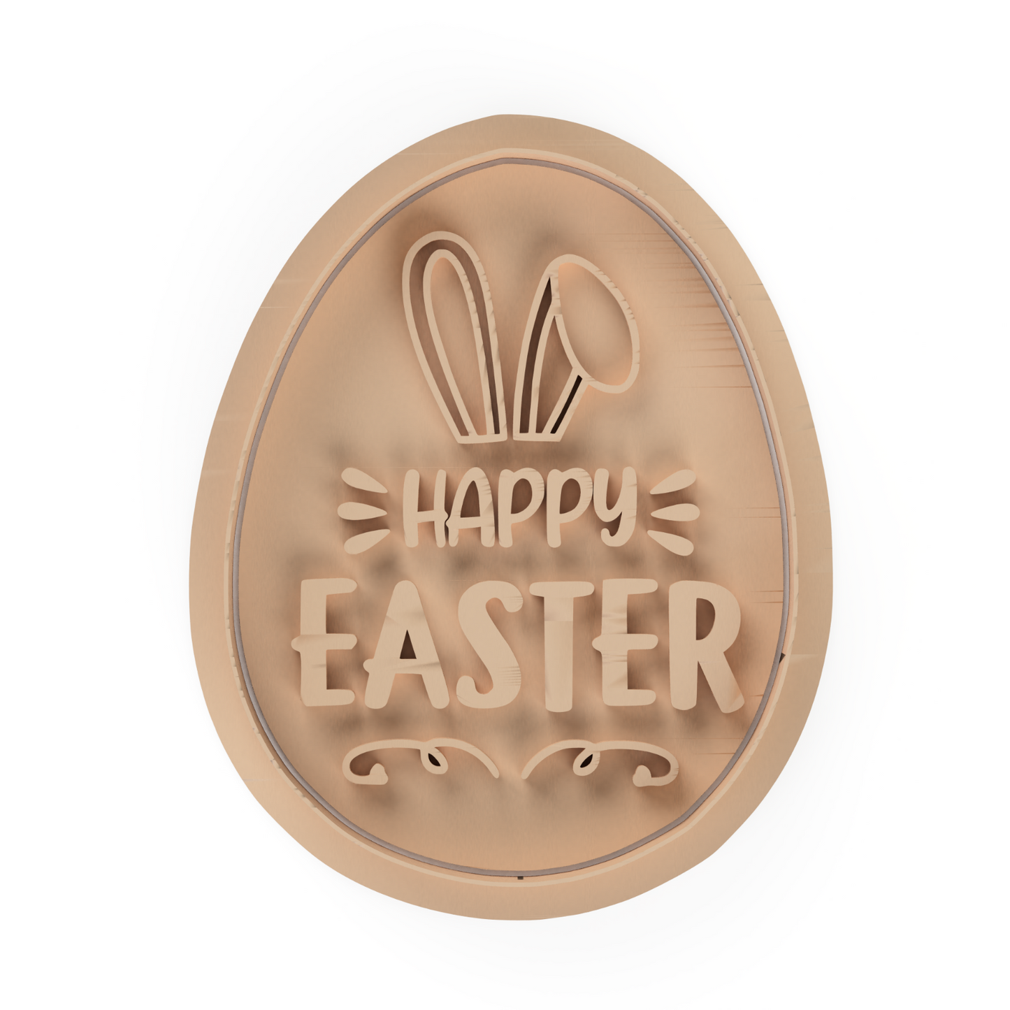 Happy Easter  Bunny Ears  Cookie Cutter & Embosser Stamp Style 1