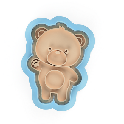 Teddy bear Set Cookie Cutter & Embosser Stamp  baby shower