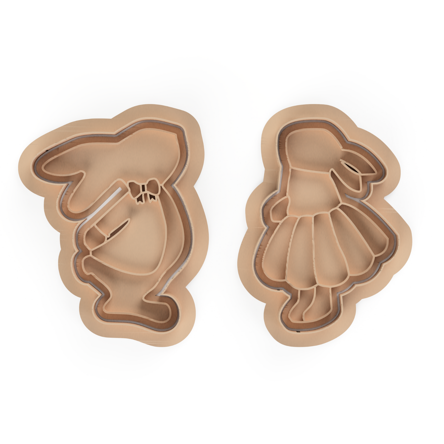 Mr. & Mrs. Easter Bunny Cookie Cutter and Embosser Stamp