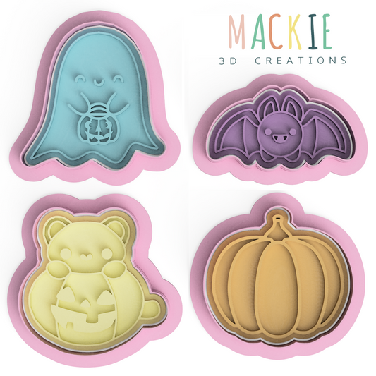 Halloween Creatures Cookie Cutter & Stamp Set Style 2