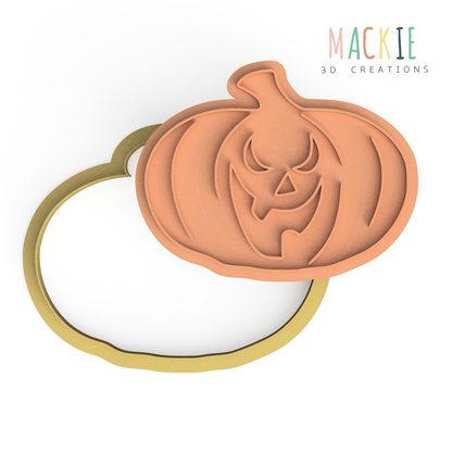 Spooky Pumpkin V1 Halloween Cookie Cutter & Embosser Stamps