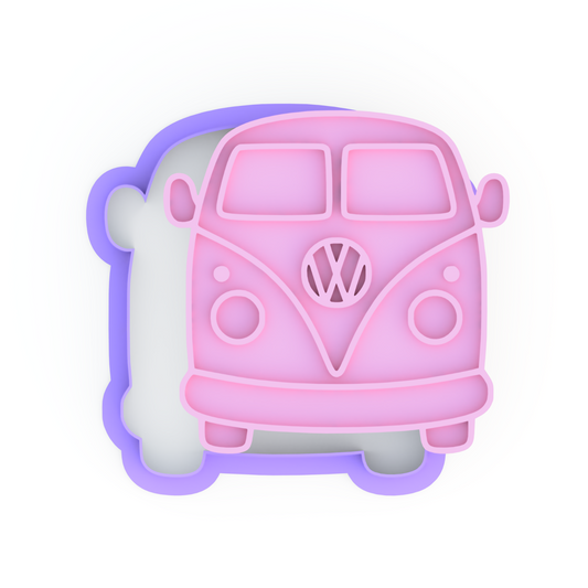 Classic Camper VW Van Cookie Cutter and Embosser Stamp Set - Nostalgic Transportation Design