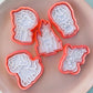 Frosty Adventure Cookie Cutter & Embosser Stamps Set - Animated Snow Theme  kids tv movie