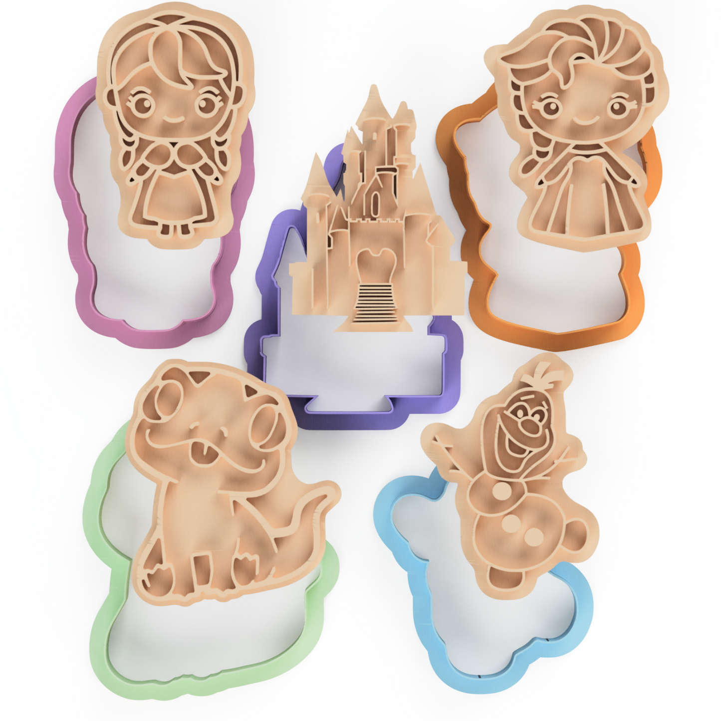 Frosty Adventure Cookie Cutter & Embosser Stamps Set - Animated Snow Theme  kids tv movie