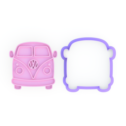 Classic Camper VW Van Cookie Cutter and Embosser Stamp Set - Nostalgic Transportation Design