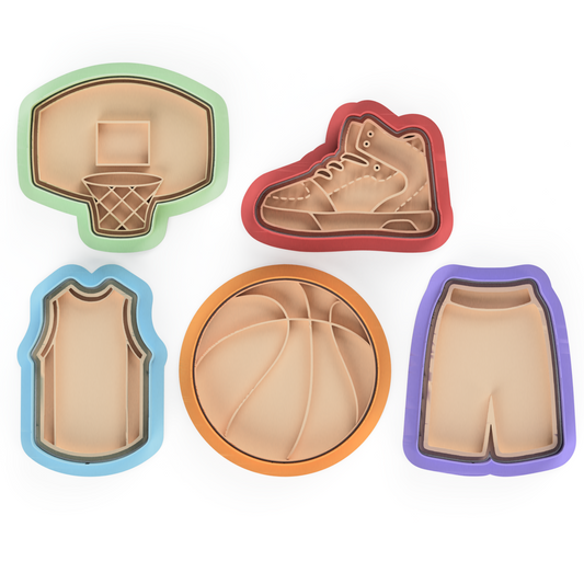 Basketball Cookie Cutter & Embossers Stamps Set Sport