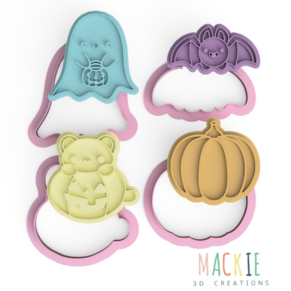 Halloween Creatures Cookie Cutter & Stamp Set Style 2