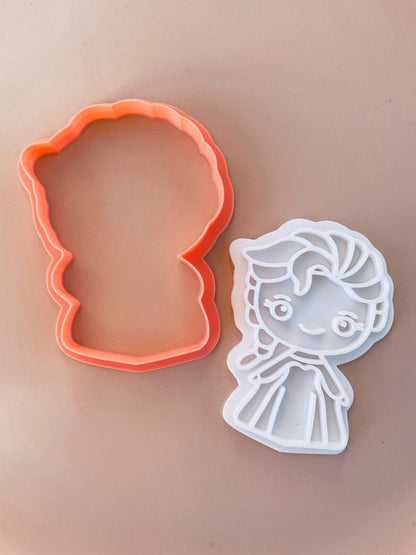 Frosty Adventure Cookie Cutter & Embosser Stamps Set - Animated Snow Theme  kids tv movie