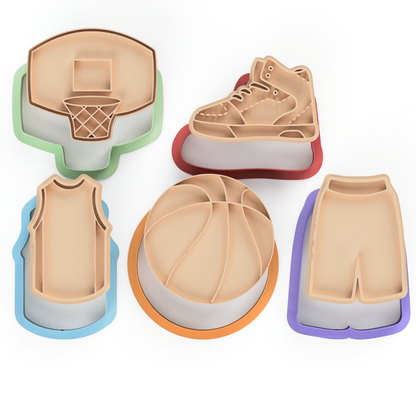 Basketball Cookie Cutter & Embossers Stamps Set Sport