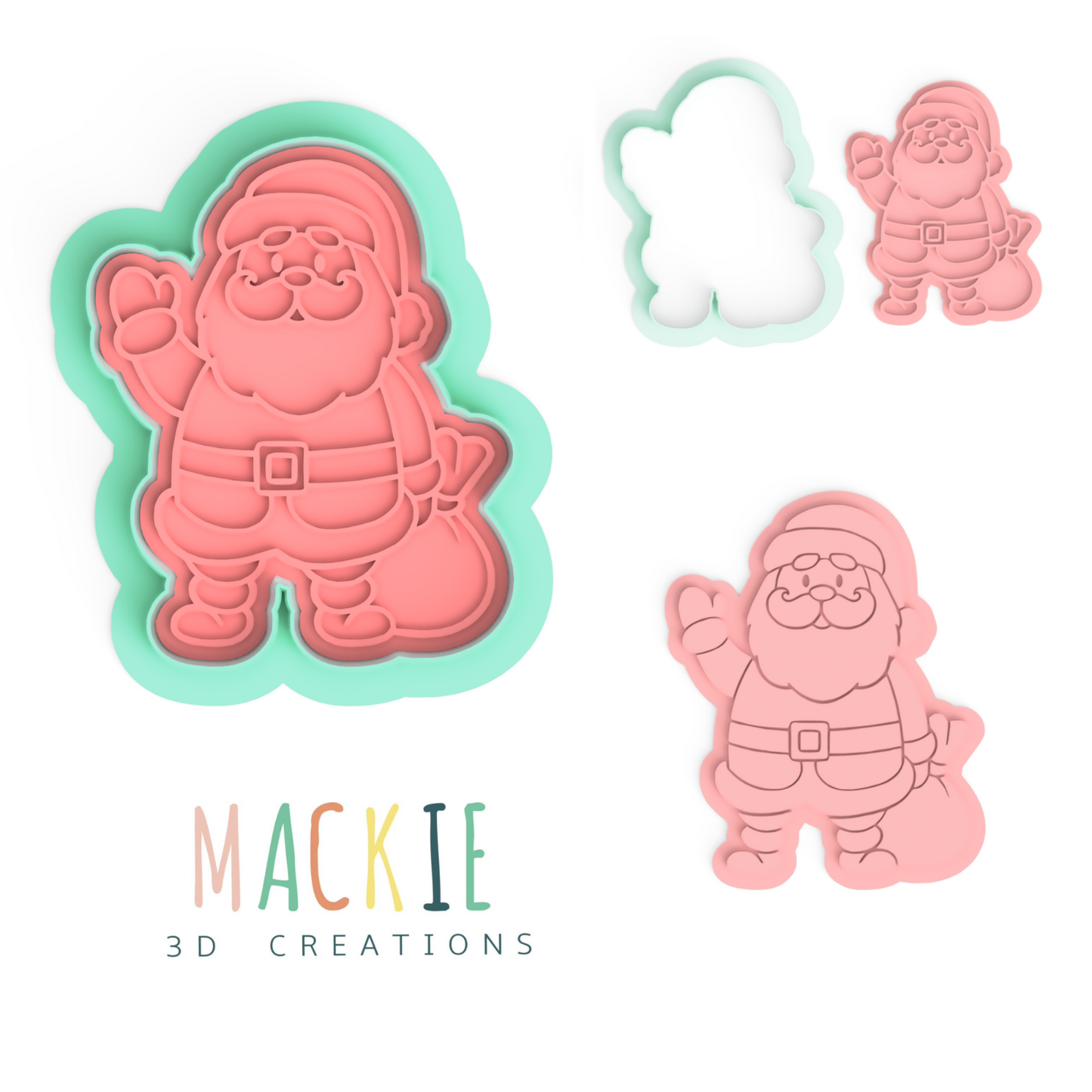 Santa V1  Cookie Cutter & Embosser Stamp Christmas