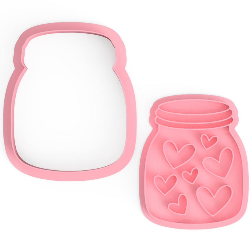 Jar of hearts Cookie Cutter and Embosser Stamp  Valentine's Day