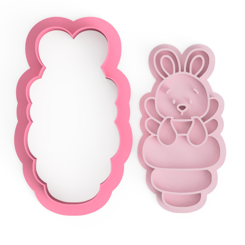 Easter Bunny Carrot cookie cutter and embosser stamp