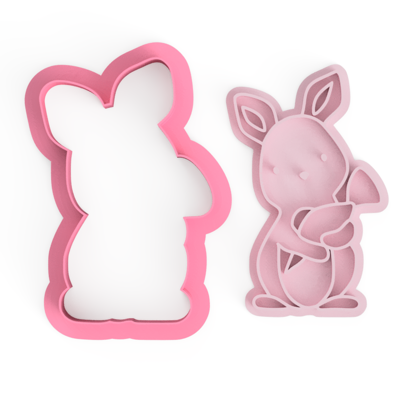 Easter Bunny  v2 cookie cutter and embosser stamp