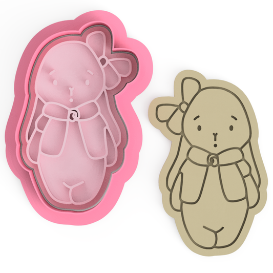 Easter Bunny  v1 cookie cutter and embosser stamp