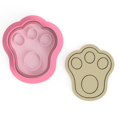 Bunny Paw Easter cookie cutter and embosser stamp