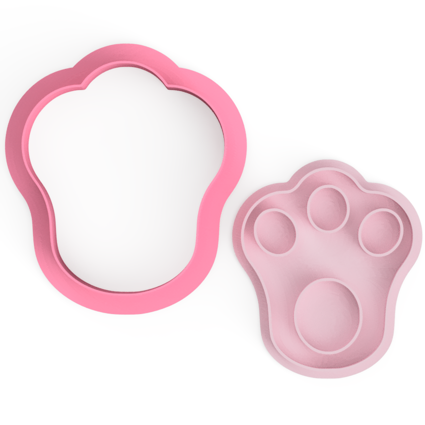 Bunny Paw Easter cookie cutter and embosser stamp