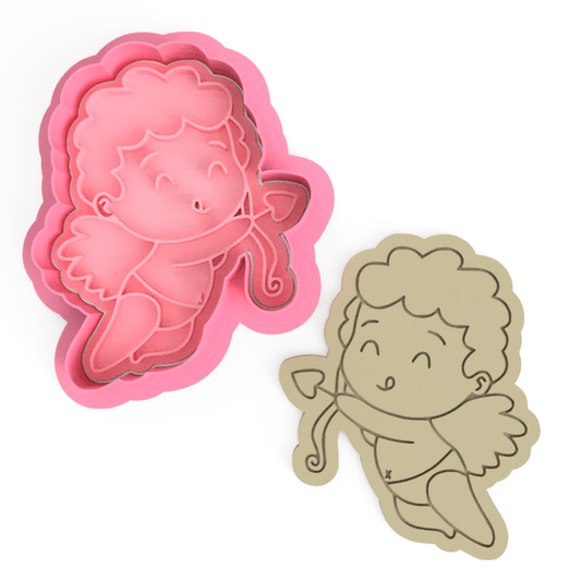 Cupid V1 Cookie Cutter and Embosser Stamp Set for Valentine's Day