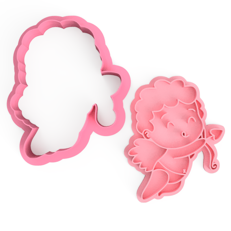 Cupid V1 Cookie Cutter and Embosser Stamp Set for Valentine's Day